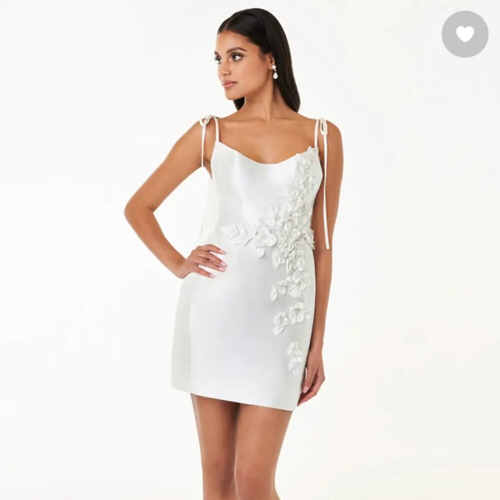 Azazie White Reception Bridal Mini Dress